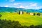 Tuscany landscape, Vitaleta chapel, little church in Val d Orcia, Italy