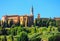 Tuscany, Pienza medieval village, church detail. Siena, Val d Or