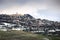 Tuscany, Volterra village covered by snow in winter. Italy