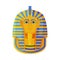 Tutankhamen Pharaoh Golden Mask, Symbol of Egypt Flat Style Vector Illustration on White Background
