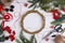 Tutorial easy Christmas wreath of blueberry branches. Step by step instruction