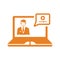 Tutorial, elearning icon. Orange color vector EPS