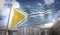Tuva Flag 3D Rendering on Blue Sky Building Background