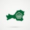 Tuva Republic map in Arab League flag colors, editable vector