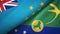 Tuvalu and Christmas Island two flags textile cloth, fabric texture