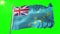 Tuvalu flag seamless looping 3D rendering video. Beautiful textile cloth fabric loop waving