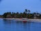 Tuvalu, Funafuti Atoll, sunset at the lagoon