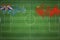 Tuvalu vs China Soccer Match, national colors, national flags, soccer field, football game, Copy space