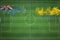 Tuvalu vs Gabon Soccer Match, national colors, national flags, soccer field, football game, Copy space