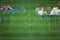 Tuvalu vs Paraguay Soccer Match, national colors, national flags, soccer field, football game, Copy space