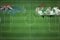 Tuvalu vs Syria Soccer Match, national colors, national flags, soccer field, football game, Copy space