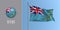 Tuvalu waving flag on flagpole and round icon vector illustration.