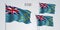 Tuvalu waving flag set of vector illustration