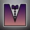 Tuxedo with bow silhouette. Vector. Violet gradient icon with bl