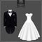 Tuxedo and bridal gown