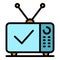 Tv agitation icon color outline vector