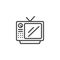 TV with antenna outline icon
