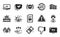 Tv, Approved and Seo adblock icons set. Comments, Anti-dandruff flakes and Vip security signs. Vector