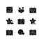 TV black glyph icons set on white space