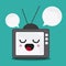 tv and bubble icon. Kawaii and technology. Vector graphic