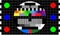 TV colour bars test card screen. SMPTE Television Color Test Calibration Bars. Test card. SMPTE color bars. Graphic for footage vi