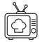Tv cooking show icon, outline style