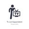 tv correspondent outline icon. isolated line vector illustration from people skills collection. editable thin stroke tv