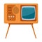 Tv evolution. Communication system, old or retro receiver. History, technology concept, cartoon TV icon. Isolated vector