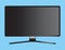 TV flat screen lcd, plasma, tv mock up. black blank HD monitor mockup. Modern video panel black flatscreen.Isolated on blue.