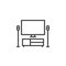 TV, home theater line icon, outline vector sign