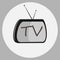 Tv Icon flat style isolated on grey background. Television symbol for your web site design, logo, app, UI