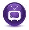 TV icon glassy purple round button