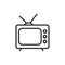 Tv icon outline television line old tv sy vector image