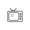 Tv icon outline television line old tv symbol vector image