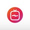 TV icon in social media. IGTV logo white on a gradient background. Mobile TV platform.