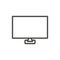 Tv icon vector. Outline screen, line monitor symbol.