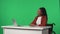 TV Live News Program: Female Presenter Reporting. African American Anchorwoman in a wheelchair Talks, Listens, Nods