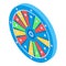 Tv lucky wheel icon, isometric style