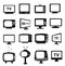 TV monitor icons set