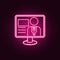 TV presenter icon. Elements of Media in neon style icons. Simple icon for websites, web design, mobile app, info graphics