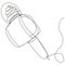 TV presenter microphone drawn with a continuous line on a white background.