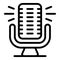 Tv presenter studio microphone icon, outline style
