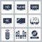 TV Related Vector Icons in Glyph Style