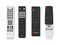 TV remote control device different shape set realistic vector illustration