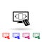 Tv and remote control multi color icon. Simple glyph, flat vector of media icons for ui and ux, website or mobile application