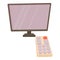 TV with remote icon, cartoon style