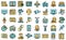 TV reporter icons set vector flat