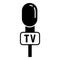 Tv reporter microphone icon, simple style