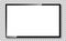 Tv screen with glass reflection on transparent background. Tv monitor frame in mockup style. Black lcd plasma screen with