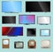 TV screen lcd monitor template illustration. Electronic device tv-screen infographic. Technology digital device